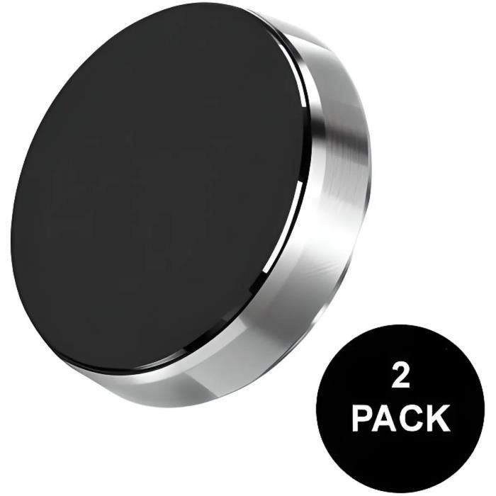 Tikawi x2 Support Téléphone Voiture Magnétique UNIVERSEL (Samsung / IPhone / Etc) Tableau de Bord - Support Portable Noir / Silver