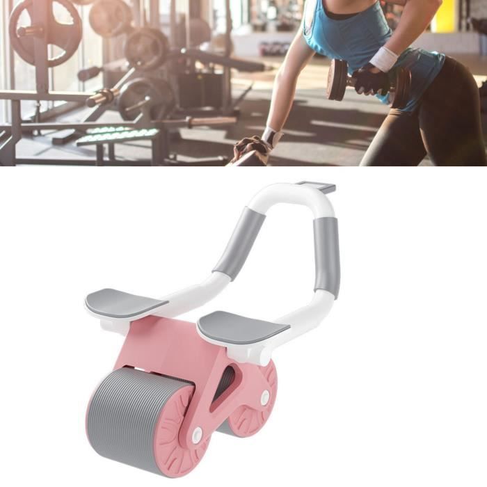 Roue abdominale double ronde antidérapante et silencieuse Roue AB Equipement de fitness à domicile Rose RUIDA