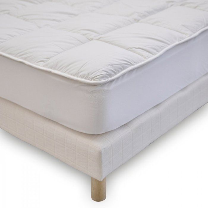 BLEU CALIN Surmatelas 160x200 cm Sensation Duvet - Confort Moelleux - Enveloppe 100% coton