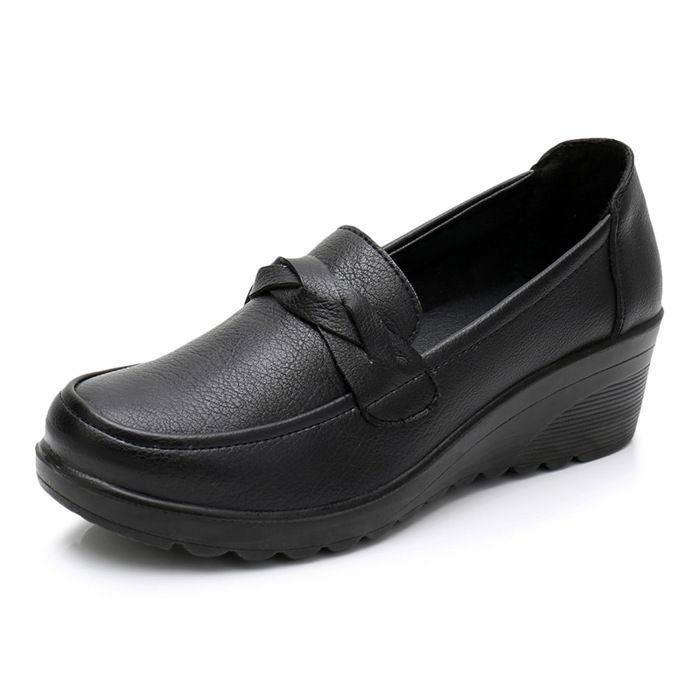 Bottes Cheville Femmes Talons Décontractées - Bottines Slip On Mode Noir Talon 39