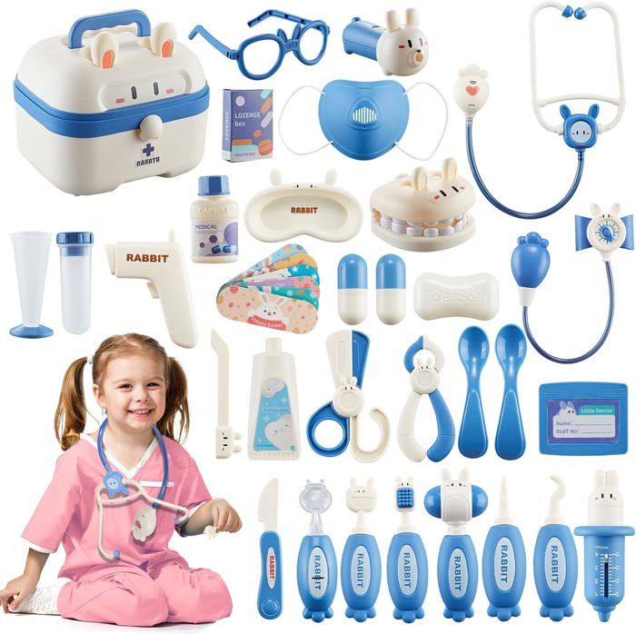 Malette De Docteur Pour Enfants – Coffret Dentiste Avec Lumières Et Sons – Cadeau Fille Garçon 3 Ans+