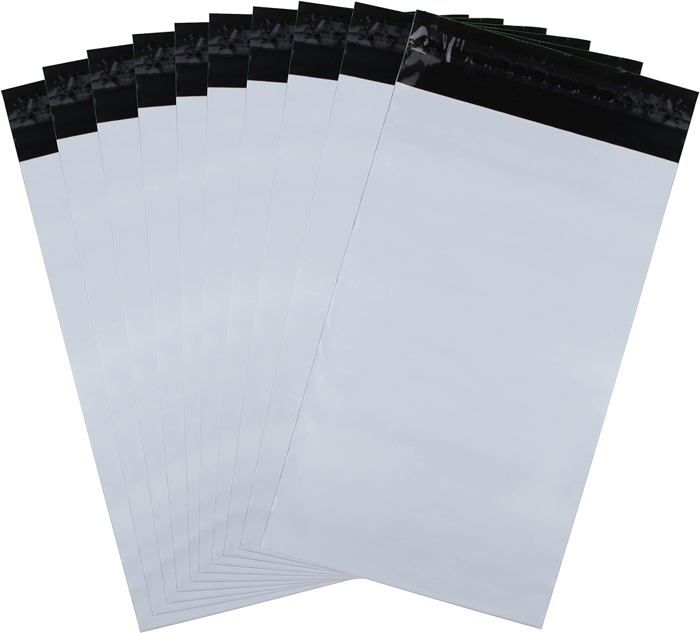 10 Enveloppes Plastique Blanches Opaques, Pochettes d'Exp?�ditions, 20 x 30 cm - Solide 