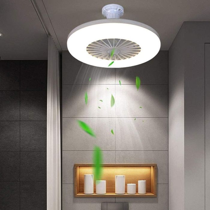 Ventilateur Plafonnier - WELLEHOMI - Invisible - 36W - Douille E27 - Silencieux - Wellehomi