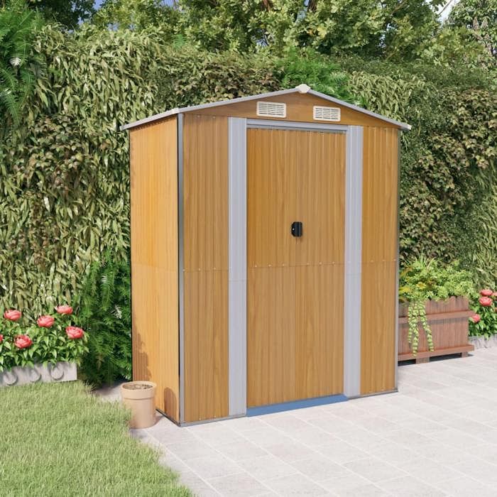 Petit Prix Abri de jardin ArmoireMaiosn 192x108x223 cm Acier galvanisé outils de jardinage
