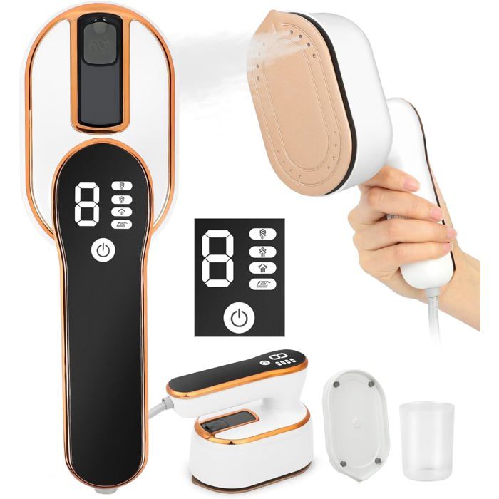 Mini Fer À Repasser De Voyage 1190 W Petit Fer À Repasser Voyage Portable Pliable avec Affichage LED et Vapeur à 4 Niveaux - Asago Marcin Lech