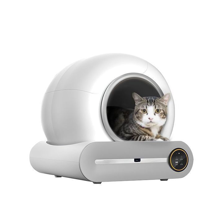 Comparer les prix de Bac Litière Autonettoyante pour Chat 65 L avec Détecteur Infrarouge et Capteurs de Poids Contrôle des Applications Désodorisant