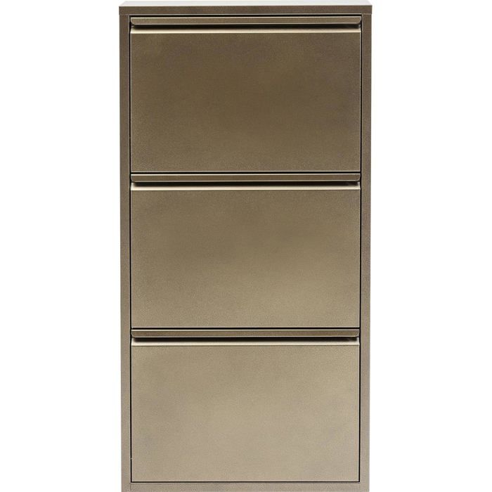 Meuble à Chaussures Kare Design Caruso 3 Bronze Acier Rabattable Rangement Pratique Meuble à Chaussures Kare Design Caruso 3 Bronze Acier Rabattable Rangement Pratique