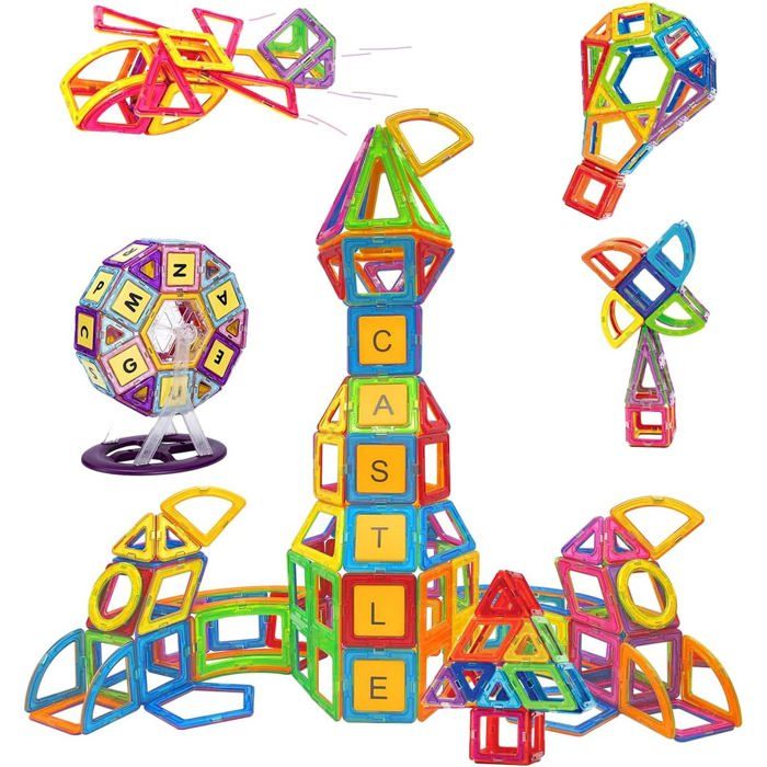 Jeux de Construction Magnétiques Condis 160 PCS - Jouet Éducatif pour Enfants 3-7 Ans