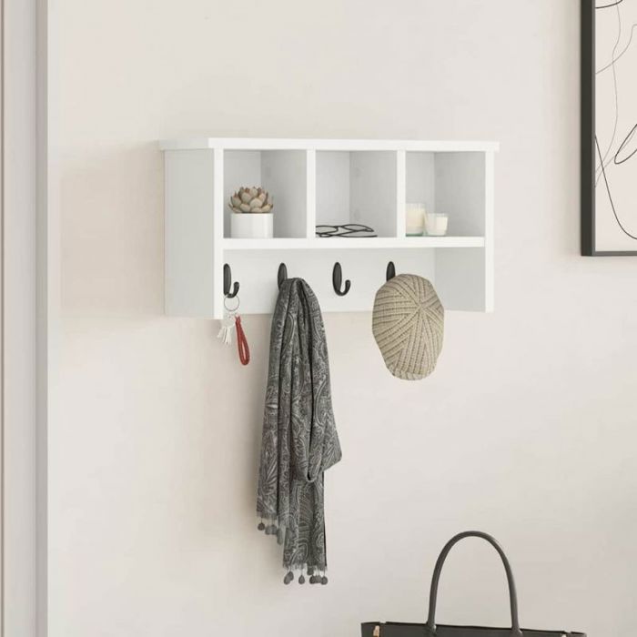 Vestiaire - meuble d entree Vidaxl Porte-manteau mural Blanc 50 x 16 x 26 cm Bois dingénierie Vestiaire - meuble d entree Vidaxl Porte-manteau mural Blanc 50 x 16 x 26 cm Bois dingénierie