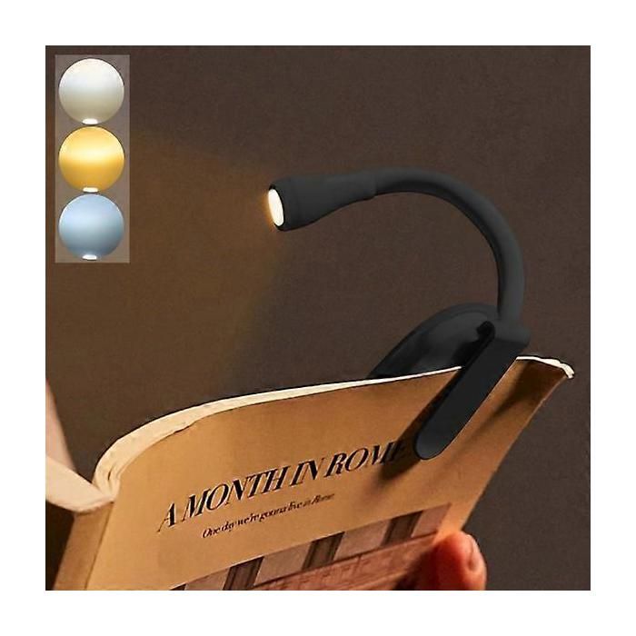 Lampe de lecture rechargeable à pince luminosité réglable