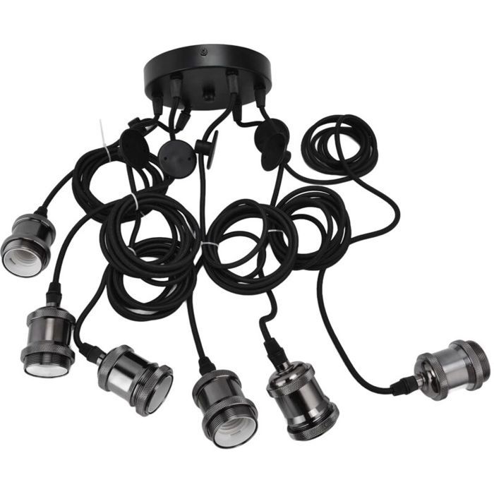 6 Bras Ajustable DIY Plafond Araignée Lampe Titulaire Rétro Pendentif Lampes Titulaire 6 Têtes Plafond Suspendu Porte-Lumière