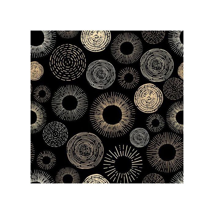 Papier peint - REWALLPAPER - Boho géométrique noir et or - Auto-adhésif - PVC vinyle 44 5 x 7 m - Imperméable lavable