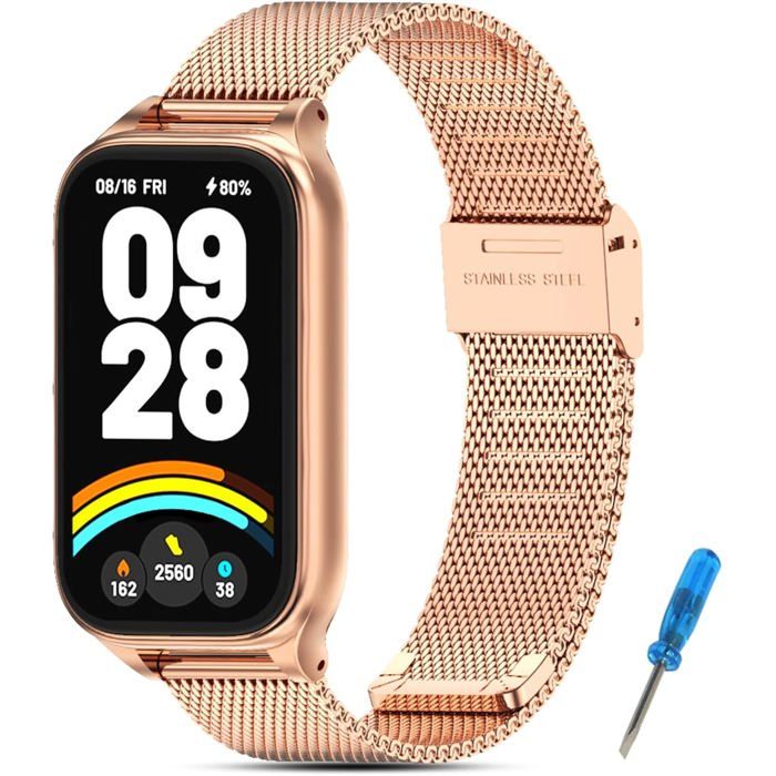Métal Bracelet Compatible Avec Bracelets Xiaomi Smart Band 9 Active/Redmi Smart Band 3 Hommes Et FemmesBracelet Pour Xiaomi Smart