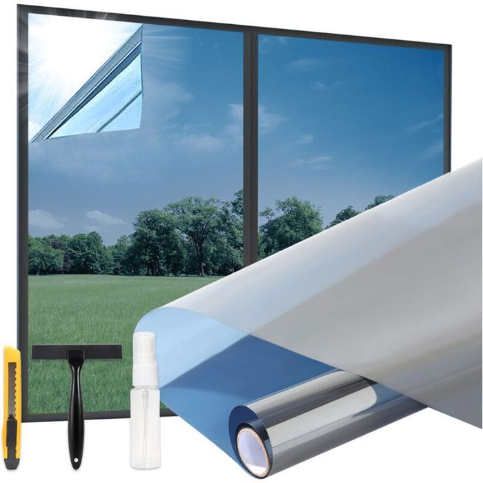 Film miroir thermique 50x200 cm – Anti-chaleur intérieur/extérieur adhésif facile