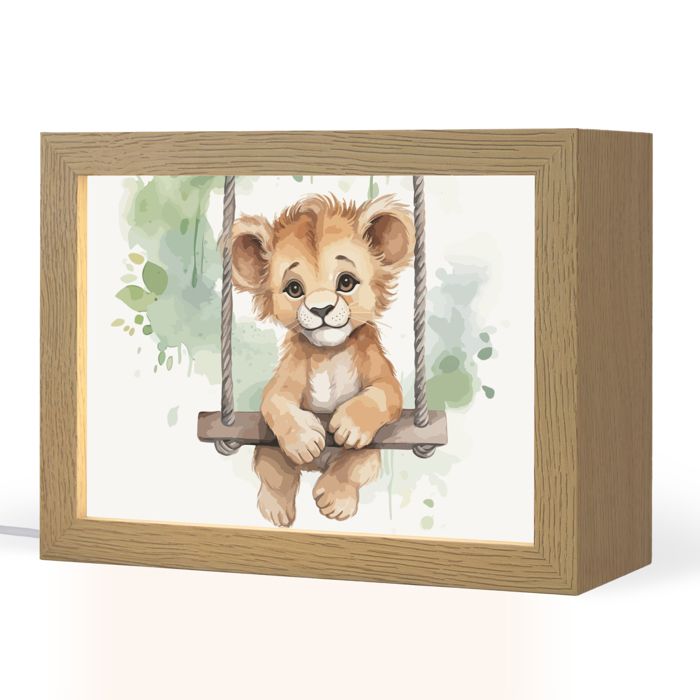 Veilleuse LED Enfant - Lampe de Chevet Murale - Motif Lion - Animal - Enfants - Jungle 20x15 cm Couleur Lion - OnlyWow