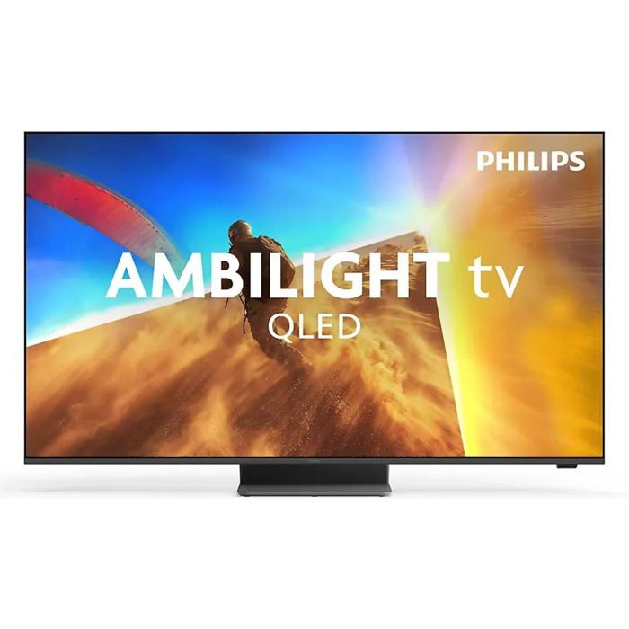 Téléviseur QLED 4K noir Philips 65 Ultra HD 3840 x 2160 Ambilight des deux côtés et par le haut