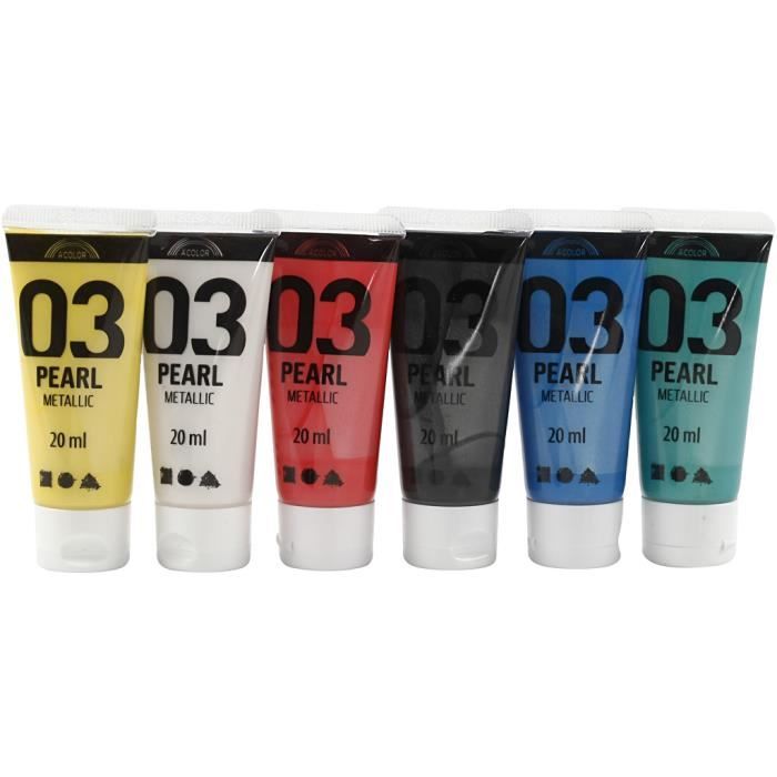 Assortiment De Peinture Acrylique Metallique A Base D Eau Peut Etre Melangee Les Pinceaux Peuvent Etre Nettoyes A L Eau Tiede Achat Vente Peinture Acrylique Assortiment De Peinture Cdiscount