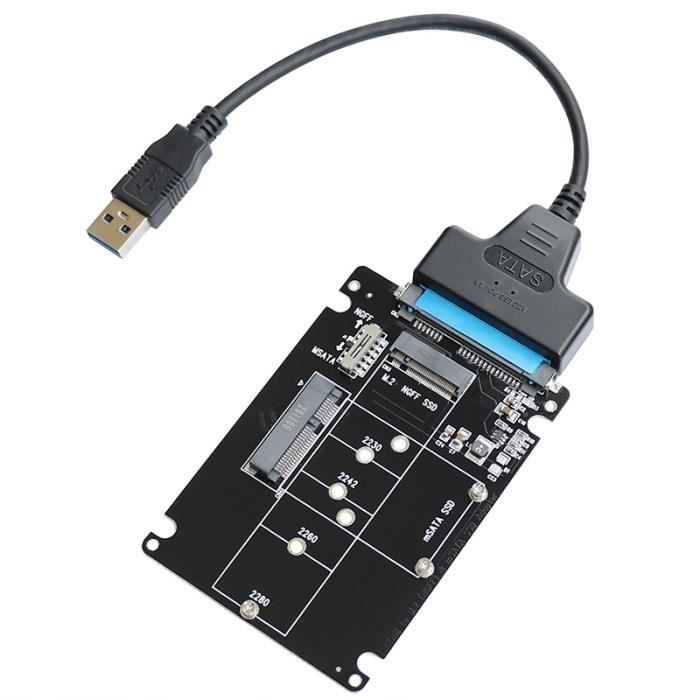 WHITE Adaptateur Msata Vers Sata M2 B Key Carte D adaptation M 2 Ssd white-adaptateur-msata-vers-sata-m2-b-key-carte-d-adaptation-m-2-ssd
