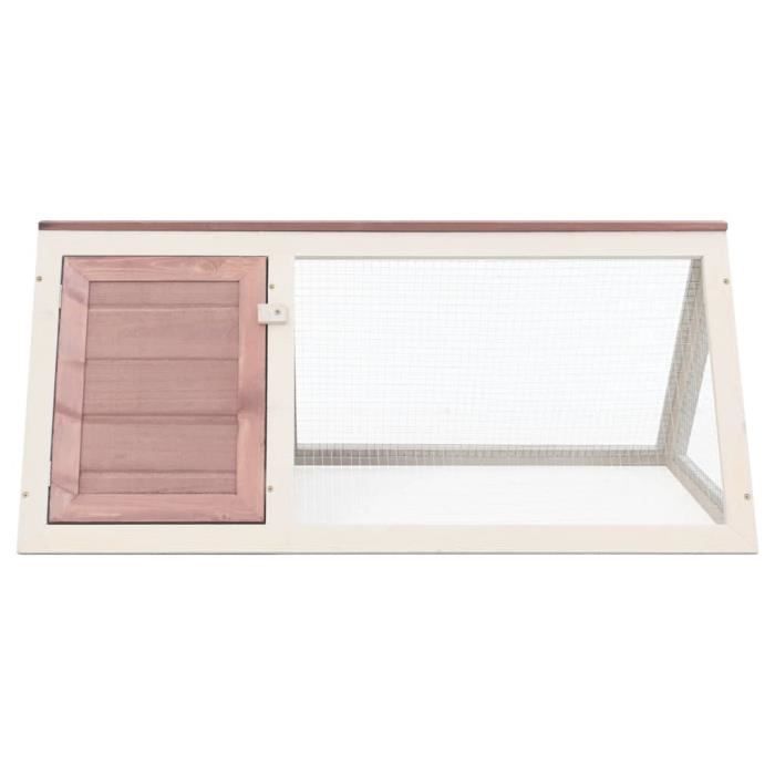Comparer les prix de Cage deluxe en bois pour lapin - AKOZON - AKO7646491497160 - Dimensions 98x50x41cm - Couleur marron et blanc