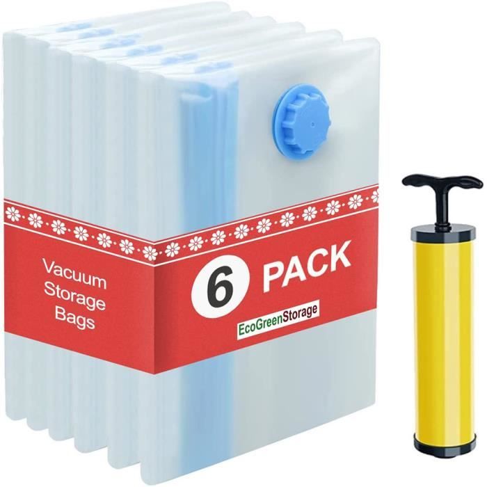Sacs De Rangement Sous Vide Réutilisables [8 Pièces, 35x50 Cm] - Sans Aspirateur, Gain D'Espace Jusqu'à 75%
