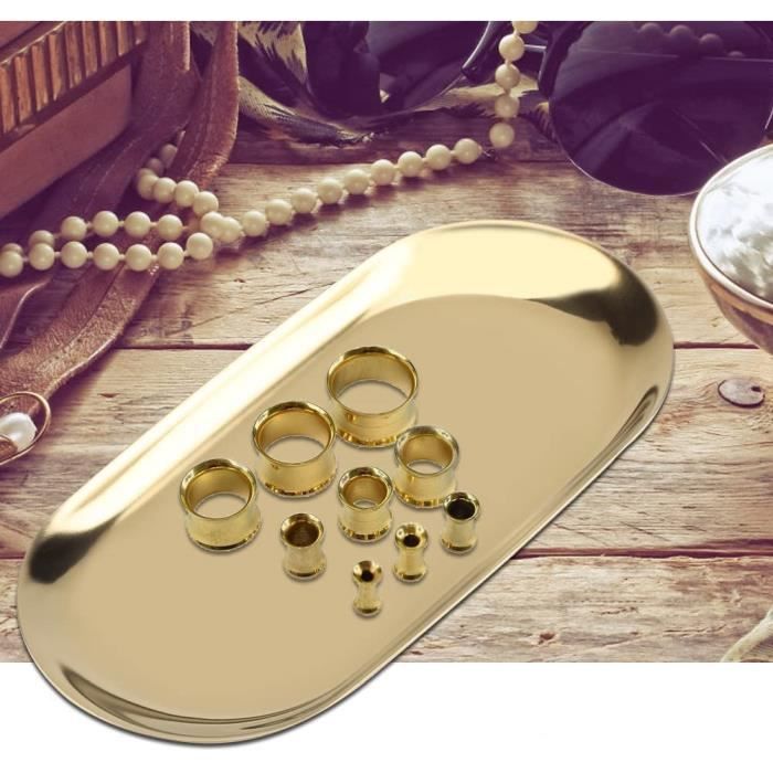 Plateau De Rangement En Acier Inoxydable Doré De Style Nordique 71 X 32 Pouces~p145166710