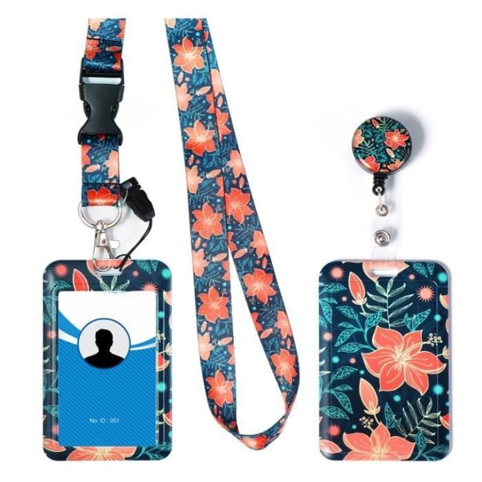 Porte-Badge Avec Cordon - Étui Carte D'Identité Motif Fruits (Dimensions 11x7 Cm) - Pour Étudiant, Professionnel, Transport
