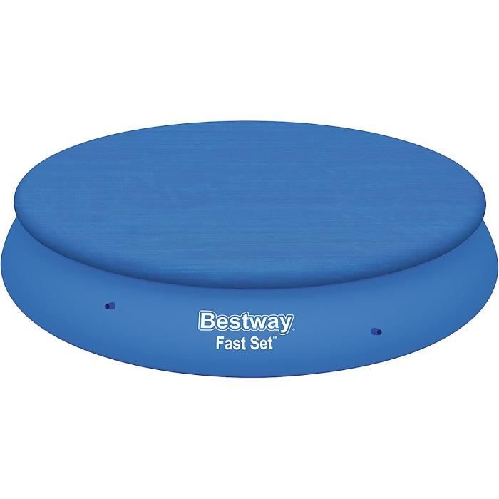 Housse De Piscine Ronde 4 Saisons - Diamètre 160 Cm - Tissu Oxford 210D Renforcé - Protection Contre UV, Feuilles Et Saleté - Cordon élastique Inclus