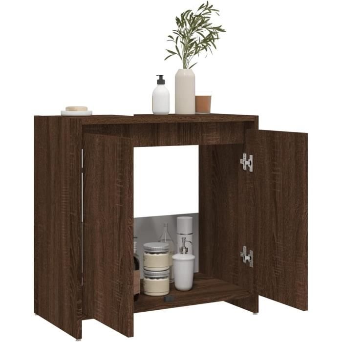 Armoire Murale En Bois Dérivé 50x15x100 Cm - Couleur Gris Béton, à Monter, Gain De Place, Rangement Pratique