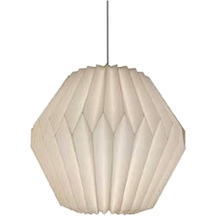Abat-jour Suspendu En Papier 40x40x22 Cm – Couleur Riz Crème, Design Minimaliste, Pour Lanterne Ou Luminaire (1 Pièce)