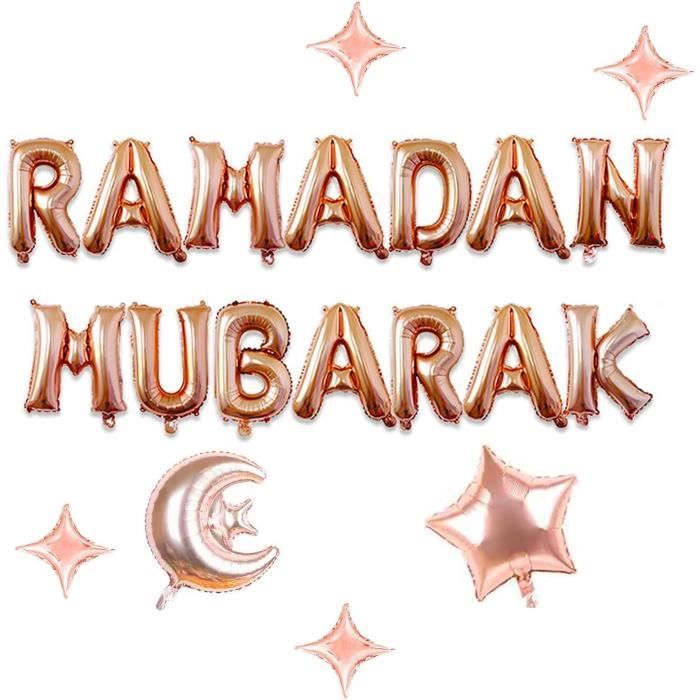 Bannière Ramadan Mubarak Noir Et Or - 180x110cm - Décoration Fête Musulmane, Fond Photo Pour Aïd