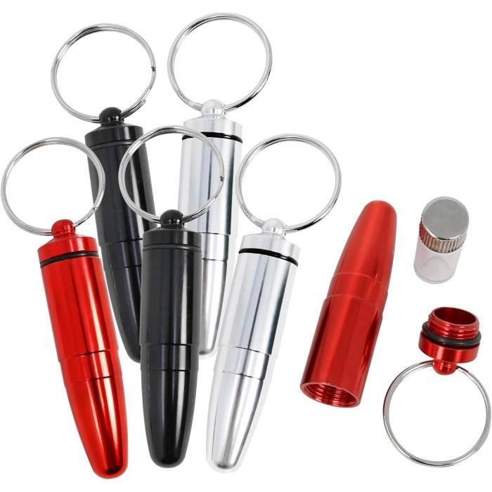 Porte-Cure-Dents Portable Étanche - Boîte à Pilules Avec Porte-Clés | 2 Pack Alliage Aluminium | OOTSR