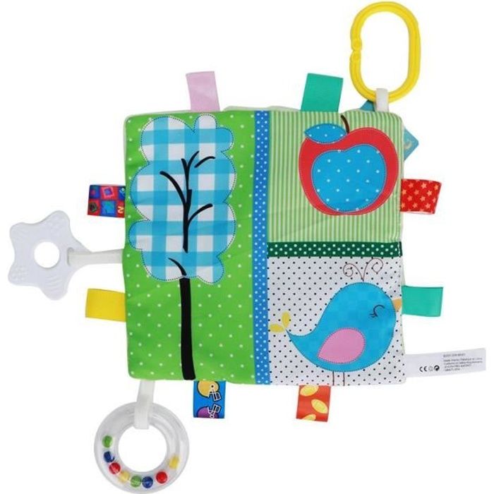 Xuy Jouet Bebe Tissu Doux Livre D Activites Jouets D Education Precoce Pour Bebe Apaiser Livre En Tissu Fond Vert Cdiscount Librairie