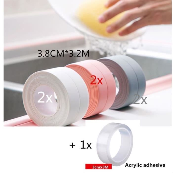 Neuf Ruban Adhésif étanche transparent pour joints de cuisine et salle de bain