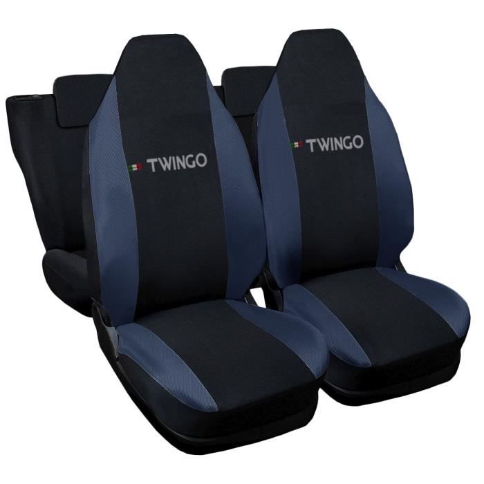 Lupex Shop Housses de siège auto compatibles pour Twingo Noir Blue Foncè