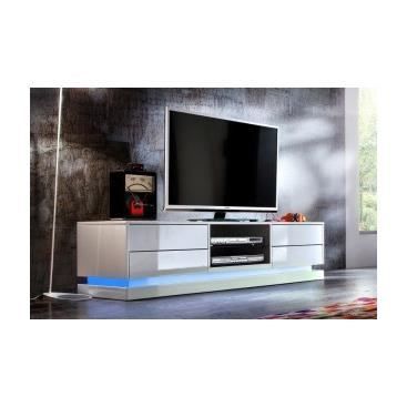 Meuble Tv Hifi Design Banc De Salon Cuisine Interieur Pas Cher Tv A Led Blanc Laque Clovis Achat Vente Meuble Tv Meuble Tv Hifi Design Banc Cdiscount