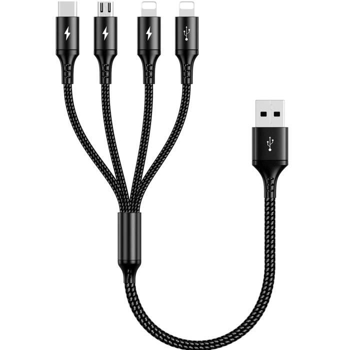 Câble Multi USB, 3 en 1 Multi Chargeur USB Câble en Nylon Tressé avec Micro  USB Type C Connecteurs - KENUOS PRO - Cdiscount Téléphonie