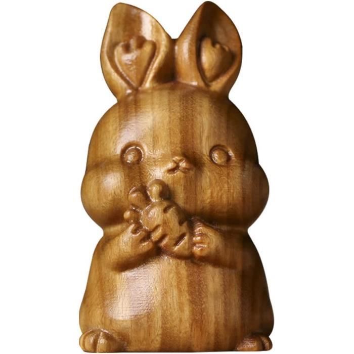 Statue de chat en bois, figurine de chaton, ornement de chat