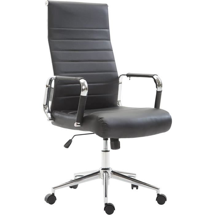 Fauteuil De Bureau Ergonomique Similicuir Noir/Blanc - Chaise Yaheetech Réglable