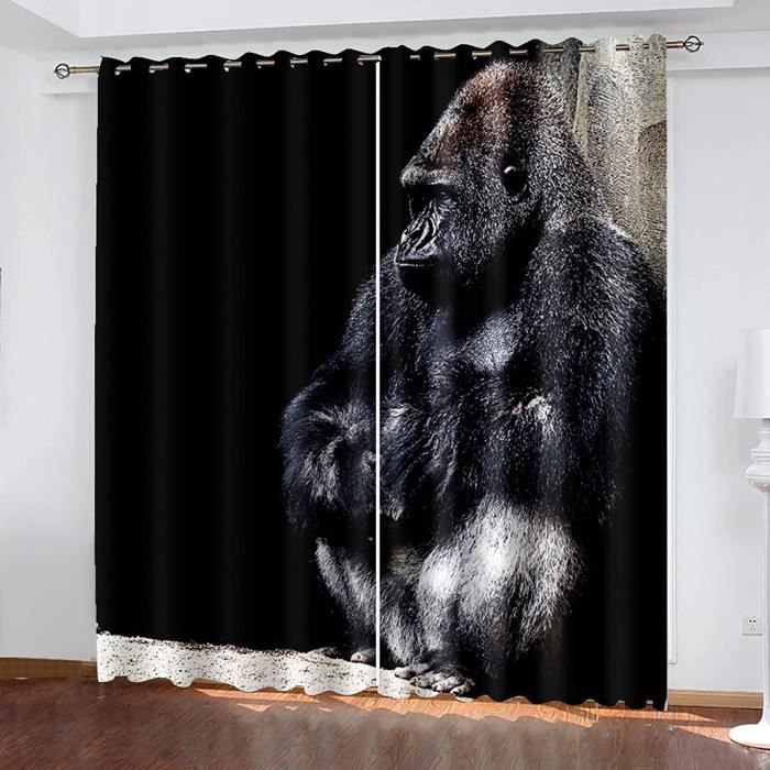 Rideaux Occultants Chat Mignon 3D Pour Enfants - Lot De 2, 140x160 Cm, Isolation Thermique Et Phonique