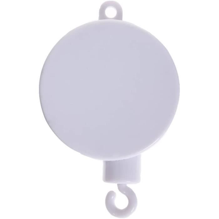 Mobile Musical Bébé Rotatif – 35 Chansons, Télécommande, USB, Boîte à Musique Berceau Blanche
