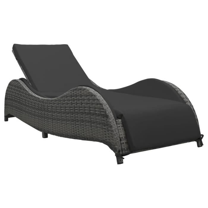 Chaise Longue De Jardin Bain Relaxation Fauteuil Relax Exterieur Avec Coussin Resine Tressee Anthracite Achat Vente Chaise Longue Chaise Longue De Jardin Bain Cdiscount