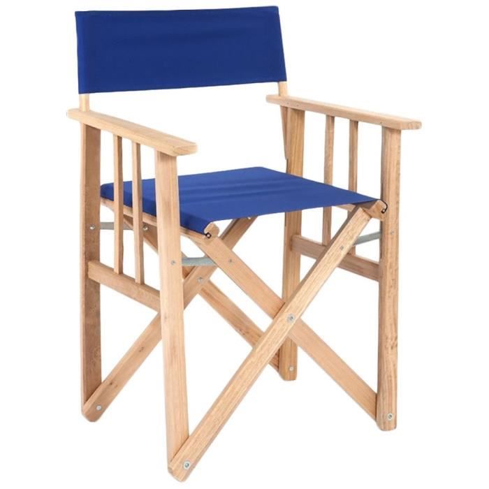 fauteuil metteur en scène - marque - bleu - bois eucalyptus - pliable - pour enfant