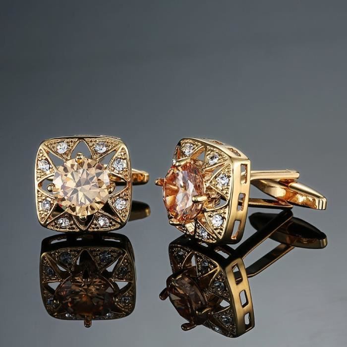 Boutons De Manchette Homme Dorés Motif éléphant - Occasion Très Bon état | Accessoire Chemise Original Et Vintage