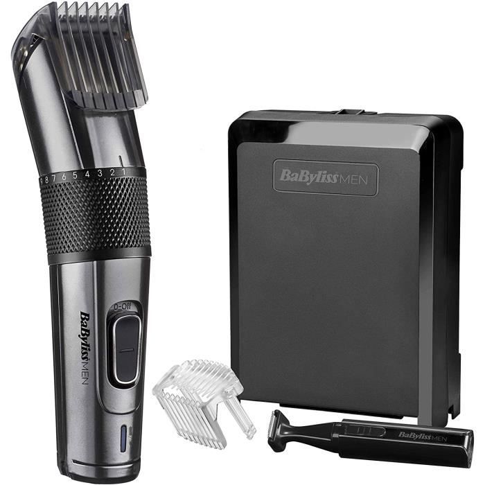 TONDEUSE CHEVEUX BaByliss MEN Tondeuse Cheveux Carbon Titanium pour cheveux  et barbe et mini tondeuse de preacutecision87 - Cdiscount Electromenager