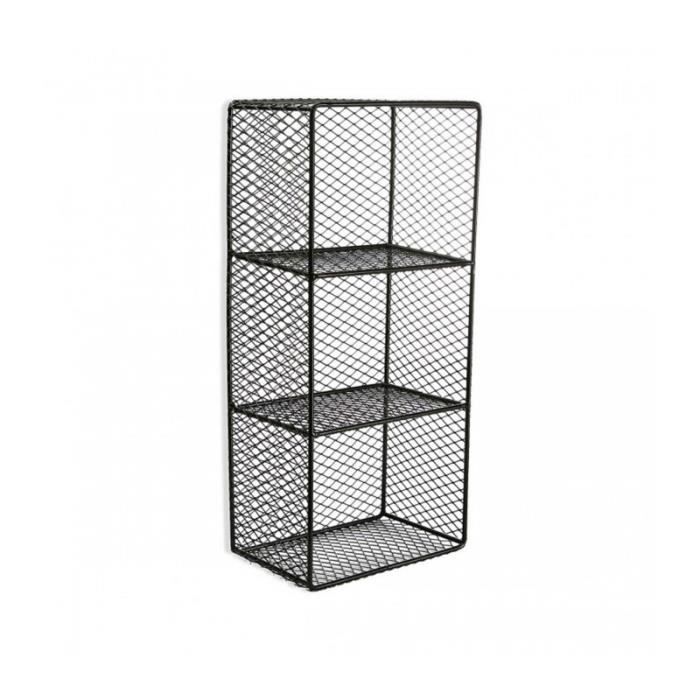 Etagere En Metal Grillage Noir De Rangement Mural Ou A Poser 0 000000 Achat Vente Etagere Murale Etagere En Metal Grillage Cdiscount