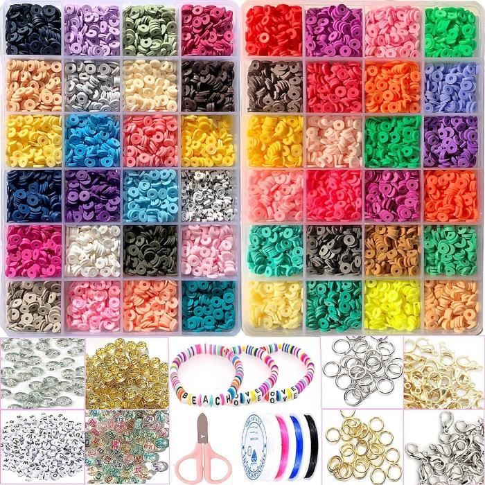 LEGENTLISUR - Perles En Argile Polymère 24 Couleurs - 9120-9600 Pièces - 4mm, Pour Fabrication De Bijoux, Bracelets, Colliers - 3