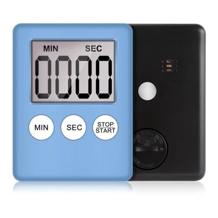 Yooreal Minuterie De Cuisine Numérique Magnétique - Compte à Rebours Jusqu'à 9999 Jours, Alarme Forte, Idéal Mariage, Retraite & Vacances (Noir)