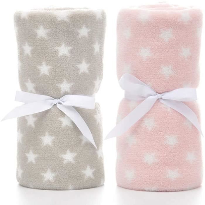 Lot De 2 Couverture Bebe Naissance Polaire Plaid Bebe Douce Pour Fille Et Garcon Comme Cadeau De Naissance 75 100cm Gris Rose Cdiscount Puericulture Eveil Bebe