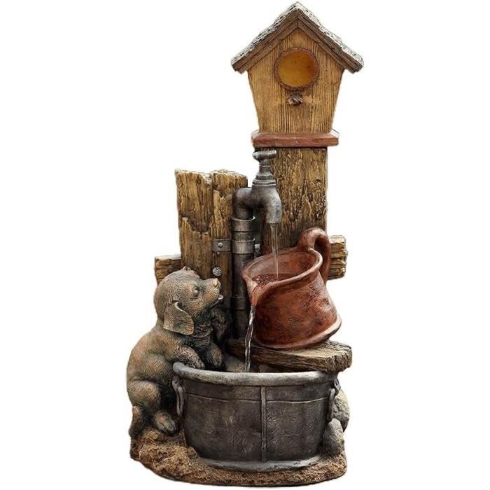 Fontaine à Eau En Céramique VALICLUD - Cascade Circulante, Décoration Relaxante Pour Jardin Intérieur/extérieur