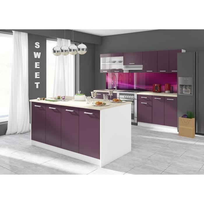 Cuisine Complete Avec Plan De Travail L 2m40 Ilot L 1m64 Aubergine Mat Achat Vente Cuisine Complete Cuisine Complete Aub 240160 Bientot Le Black Friday Cdiscount